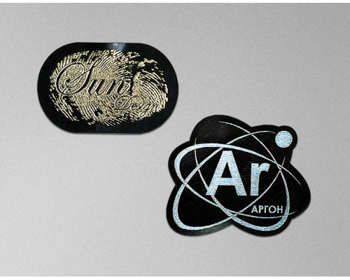 Шильды из металлизированной пленки